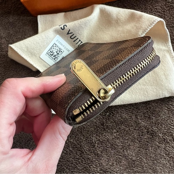 LOUIS VUITTON DAMIER EBENE ZIPPY COIN PURSE WALLET - Picture 4 of 16